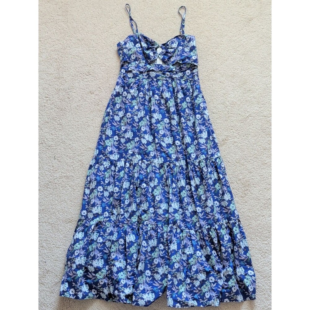 Fore Blue Maxi Dress With Cutouts Size M